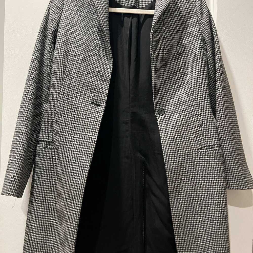 All Saints Black and White Trench Coat